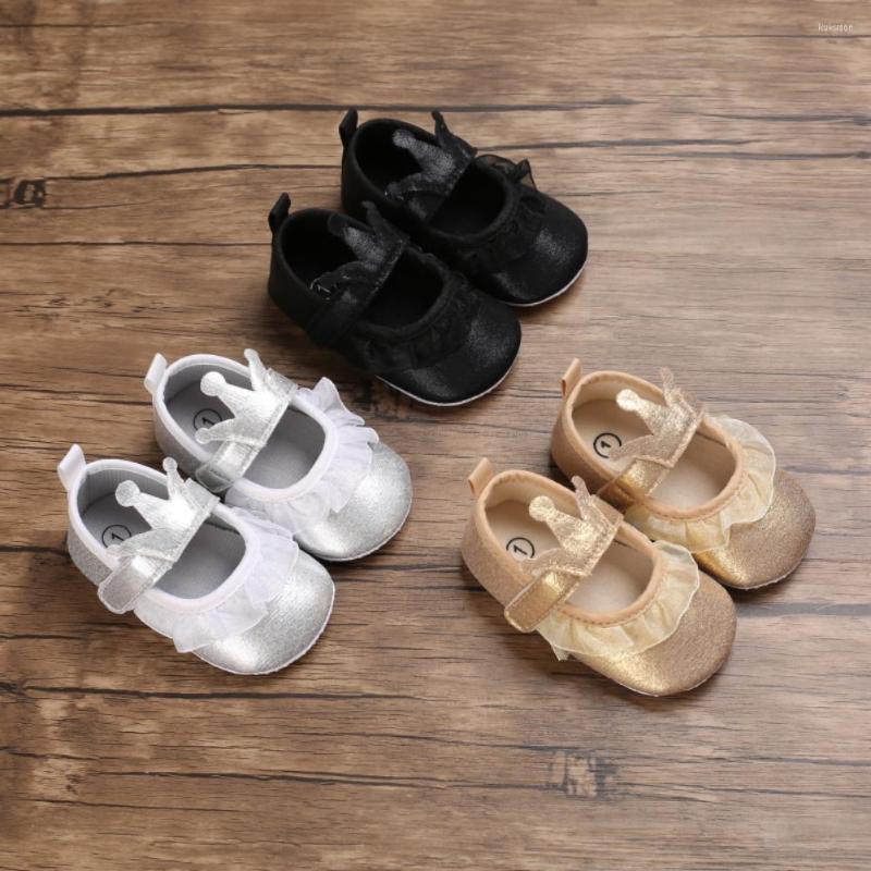 

Athletic Shoes Baby Girls Mary Jane Flats Infant Non-Slip Lace PU Leather Ballet Slippers Born Princess First Walkers -18M