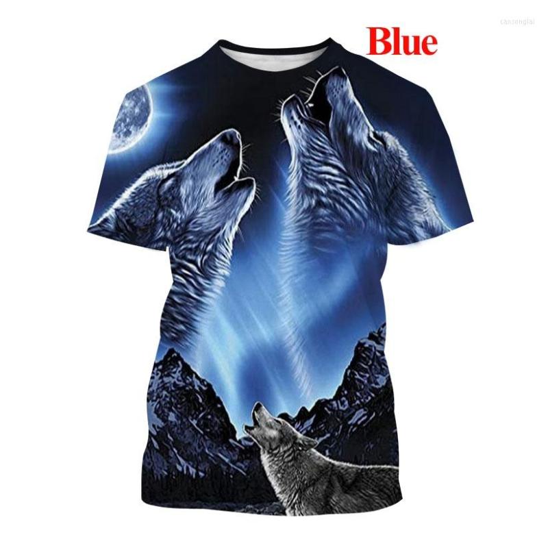 

Men's T Shirts Summer Men's 3D Printed Wolf Shirt Fashion Short-sleeved Pullover Personality Tees