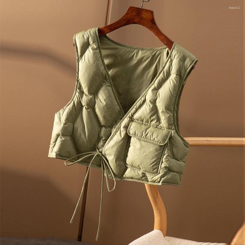 

Women' Vests Cropped Women' Waistcoat Fashion Drawstring Solid Color Cotton Waistcoats Sleeveless Outerwear Winter Vest Jacket Female, Black