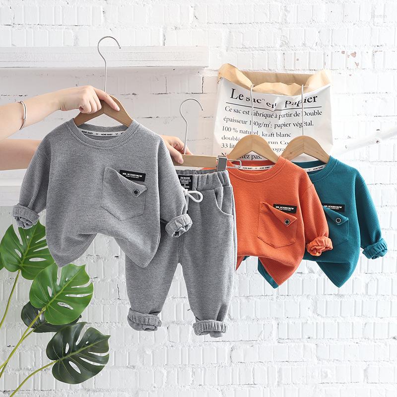 

Clothing Sets Autumn Baby Boys Leisure Clothes Children Casual Pant Suit Kids 2PCS Sport Set, Gray