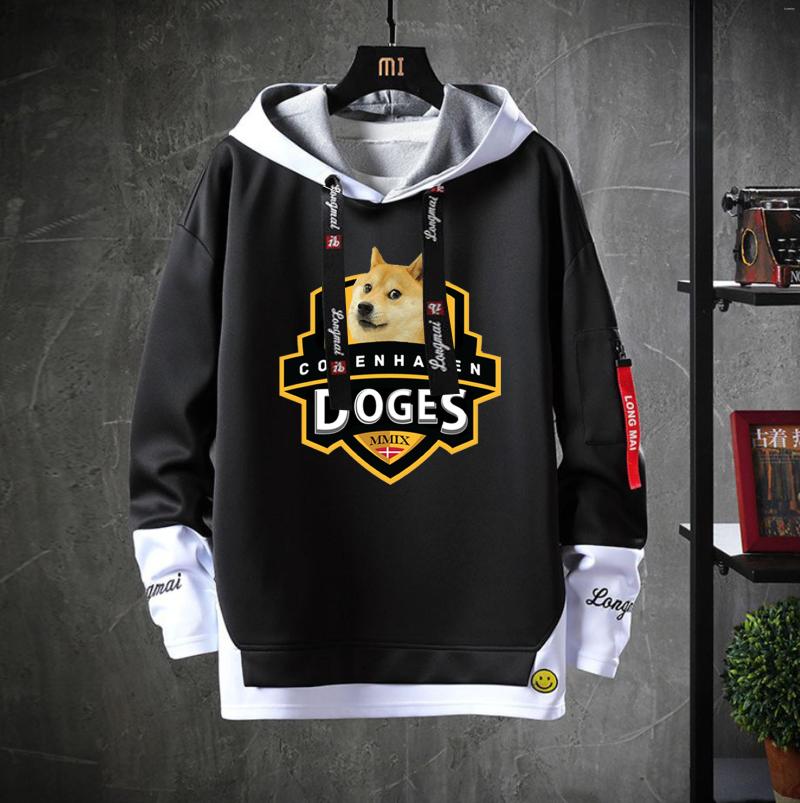 

Men' Hoodies Cute Anime Doge Hooded Cosplay Costume Unisex Casual Fake Two-Piece Sweatshirt Jacket Teenagers Cartoon Coat, Banana fish 04