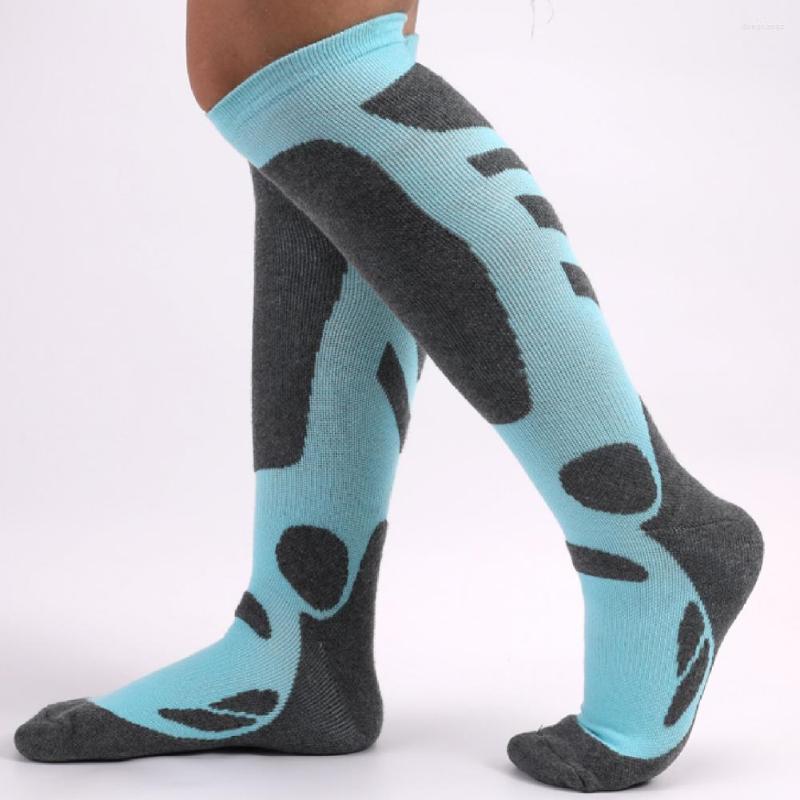 

Sports Socks 1 Pair Knee-high Skiing Sweat-absorbent Cotton Air Permeability Hiking For, Pink
