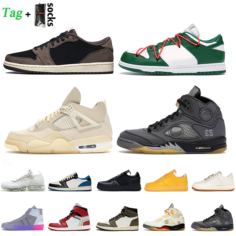 

Top Fashion OW x Designer Shoes Jumpman 1 Fragment Cactus Jack 4 5 6 Sail Sneakers With Socks MCA University Black White Size Eur 36-47 Women Mens Trainers, D40 sail 36-45