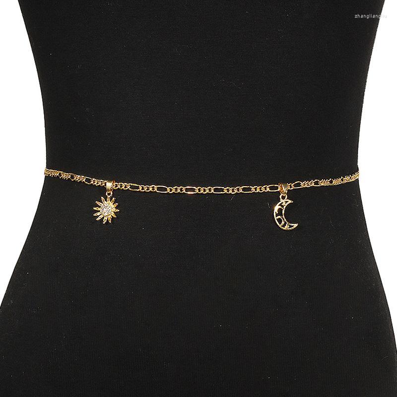 

Belts Fashion Ladies Simple Alloy Multilayer Thin Body Chain Metal Claw Imitation Pearl Rice Bead Crystal Waist ChainBelts, Silver