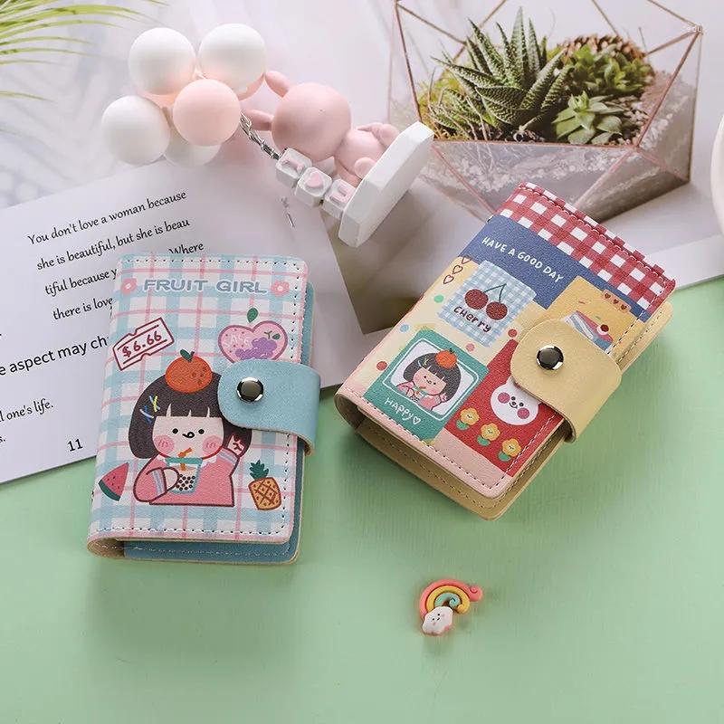 

Wallets Korea Kpop Cartoon Business Card Holder Multi-card Slot Casual Wallet Women Y2k Kawaii Bag ID Passport, Huang01