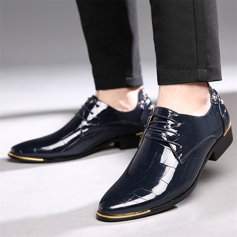 

Dress Shoes ly Men's Quality Patent Leather White Wedding Size 38-48 Black Soft Man 221010, Burgundy