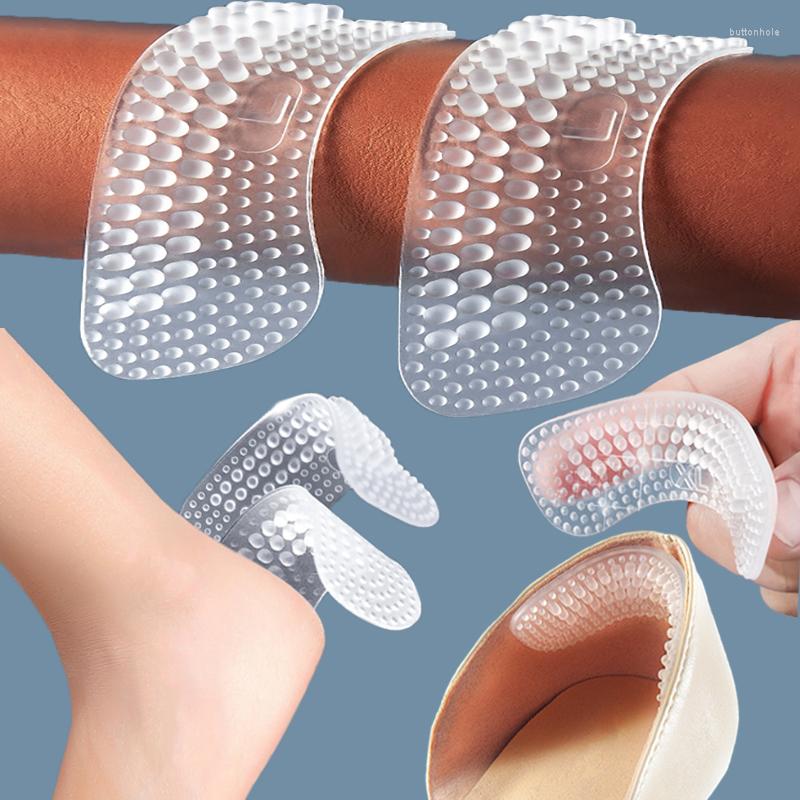 

Women Socks Silicone Heel Stickers Insert Liner High Foot Pads Butterfly-shaped Non-Slip Care Ease Pain Protector, Transparent-2mm
