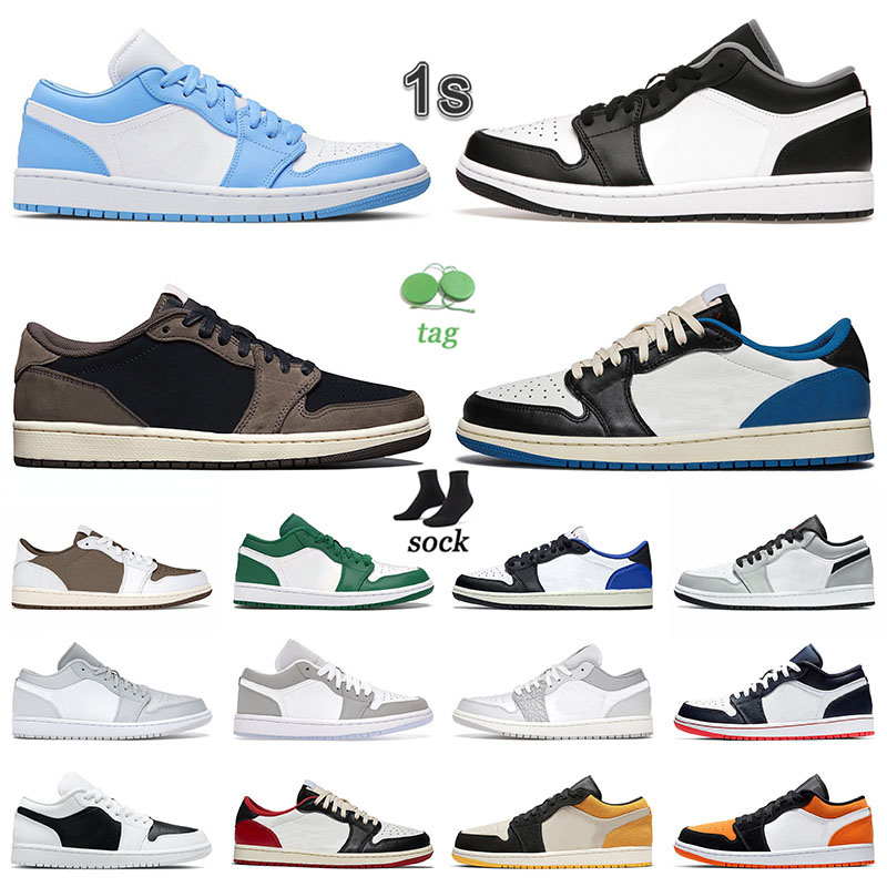 

Jumpman 1 Men Women Low basketball shoes OG TS 1S designer Triple Black White Panda University Blue UNC Bred Toe Light Smoky Elephant Grey mens sneakers, A1