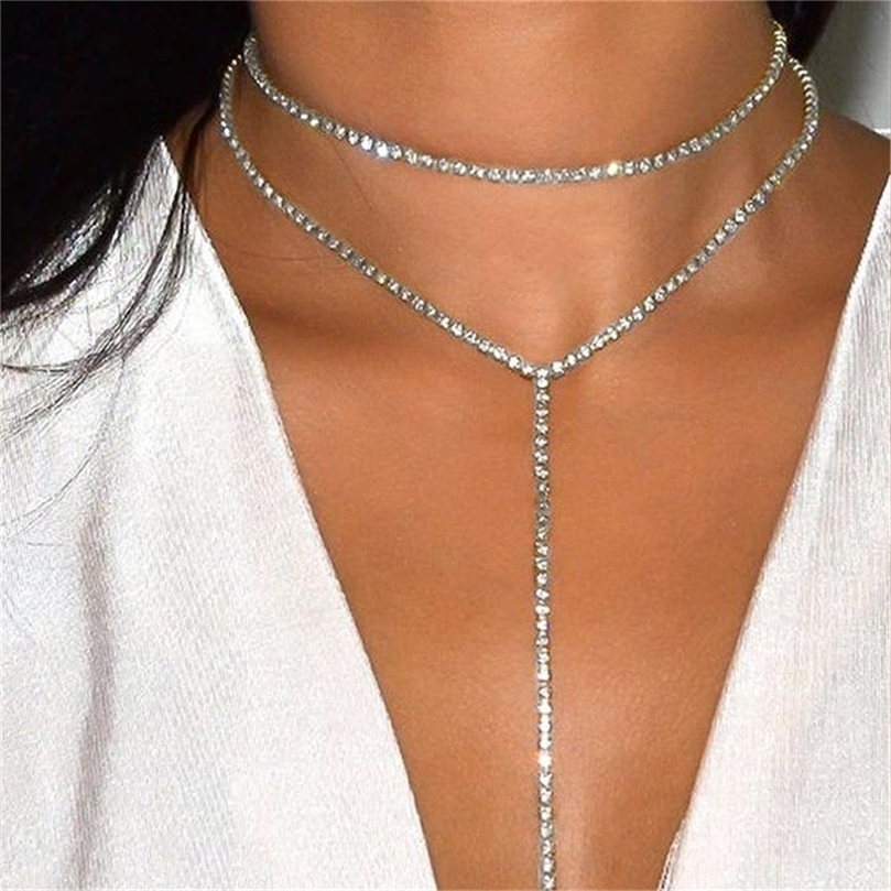 

Other Y Shape Multilayer Necklace Sets For Women Single Layer Chain Simple Long Necklace Collar Choker Wedding Jewelry Gift 221008
