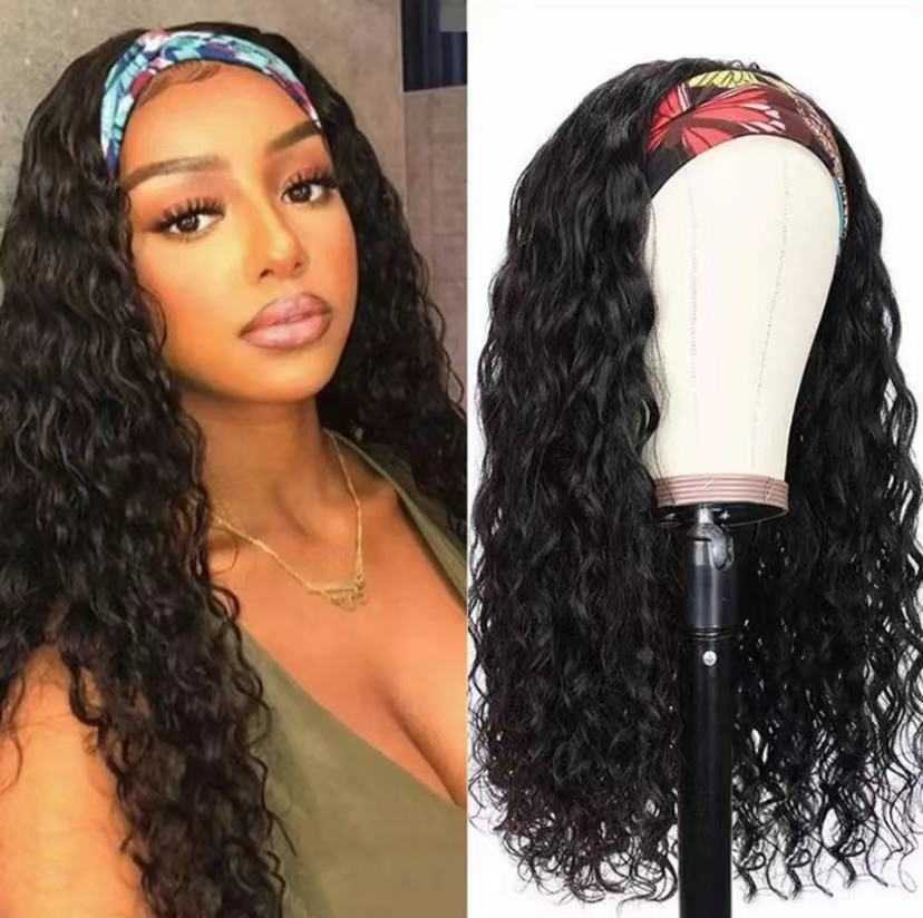 

Synthetic Wigs Headband wig female long curly hair corn perm chemical fiber hair set with wig set new custom 221010, Decor hair band