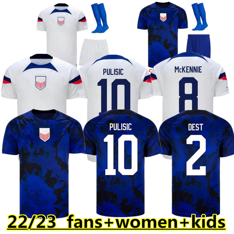 

New 2022 PULISIC MCKENNIE Soccer Jersey ERTZ ALTIDORE PRESS WOOD MORGAN LLOYD 22 23 America Football Shirt United States Camisetas USA USMNT LLETGET Men Kids Uniform, Black