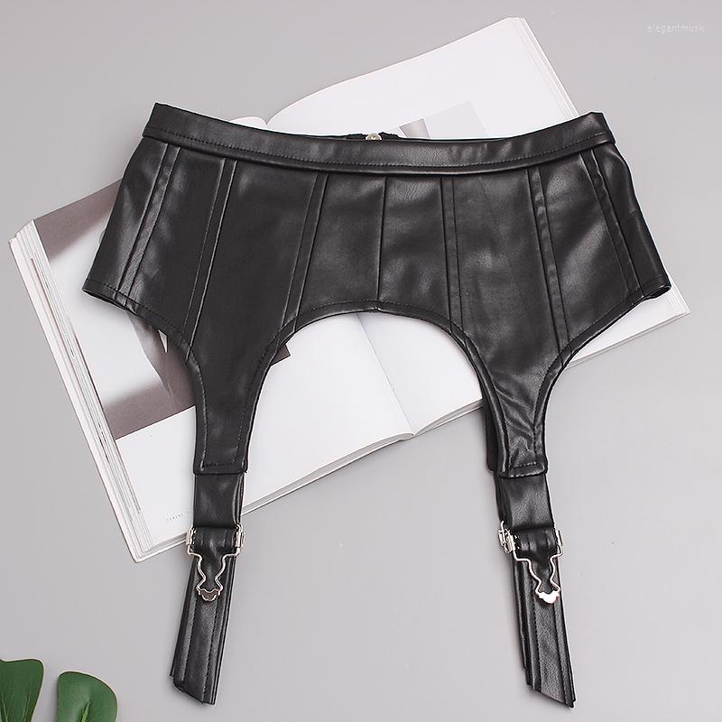

Belts Dark Black European And American Style Concave Shape Strap Buckle Decoration Elastic Corset Leather Girdle With Shirt Skirt