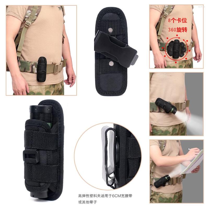 

Outdoor Bags Tactical Holster Pouch 360 Degrees Rotatable Torch Case Camping Hunting Light Holder Belt Waist Bag, Red