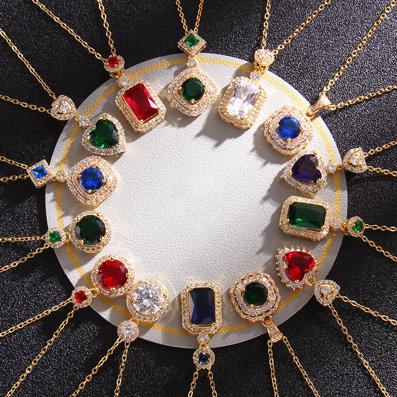 

Pendant Necklaces Luxury Necklace Designers Jewelry Colored Gemstone Necklace Women Fashion Titanium Steel Gold-Plated Never Fade Not Allergic; Store/21621802