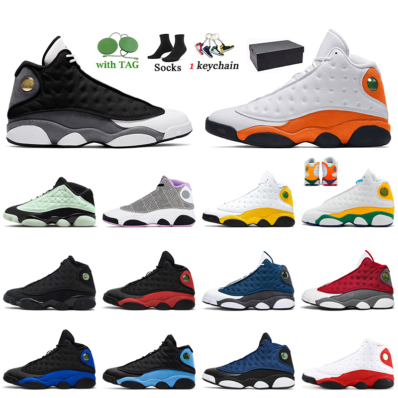 

With Box Black Flint 13s Basketball Shoes Jumpman 13 Starfish Navy University Blue Houndstooth Hyper Royal Del Sol Reverse Bred Court Purple Trainers Sneakers, D47 40-47