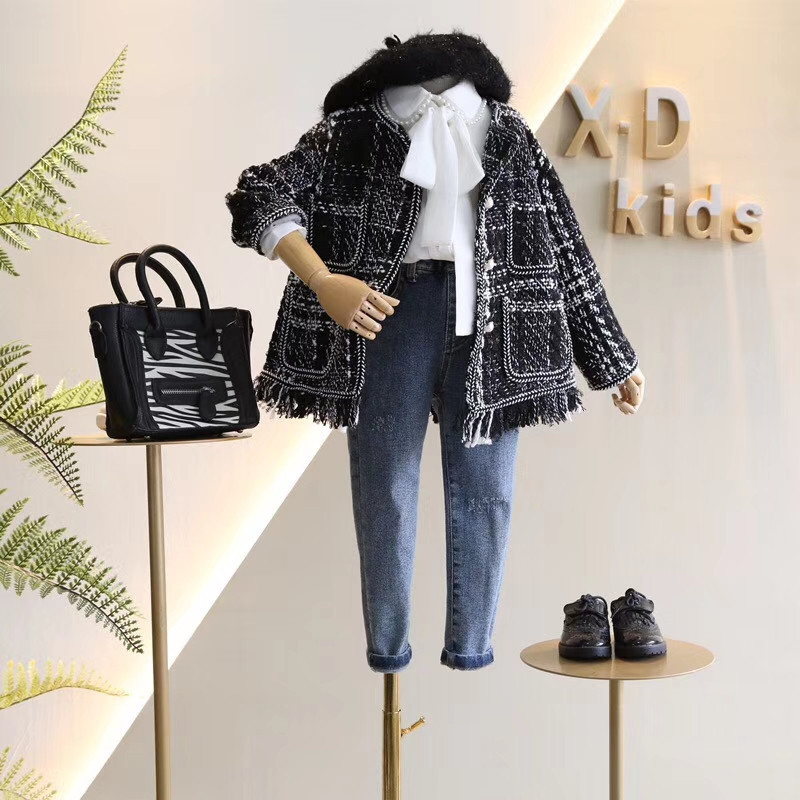 

Jackets Outerwear Coat Jacket O neck Collar Single Breasted Solid Regular Cotton Fashion Simple Cute Cool Spring Autumn Girls 221010, Black