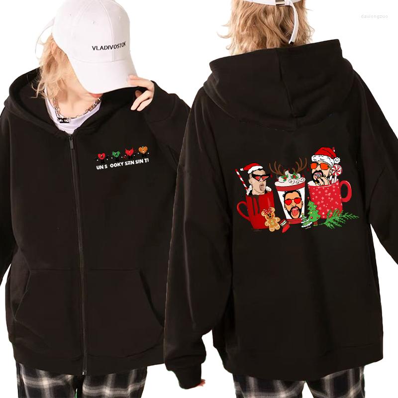 

Men's Hoodies Bad Christmas Coffee Zip Up Hoodie Autumn Long Sleeve Fleece Top Harajuku Casual Fashion Cute Fall Cup, Bunny63