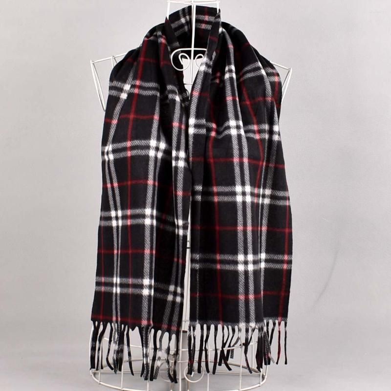 

Scarves Mens Scarf British Plaid Printed Fleece Long Tassel Casual Lattice Winter Scraf