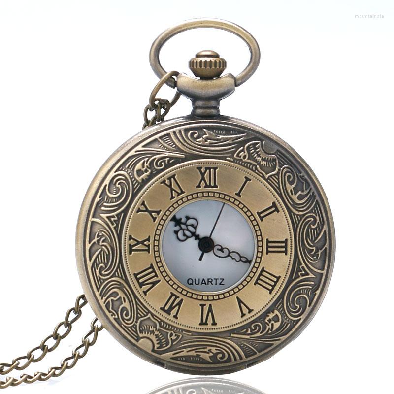 

Pocket Watches Vintage Bronze Hollow-out Quartz Watch Antique Clock Necklace Chain With Tassel Pendant Men Women Gifts Reloj De Bolsillo, 80cm chain