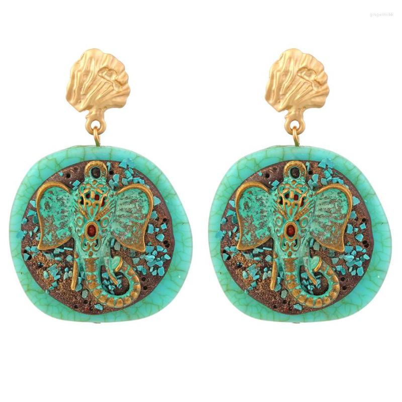 

Dangle Earrings Retro Bohemian Geometric Elephant Shaped Animal For Woman Party Casual Jewelry