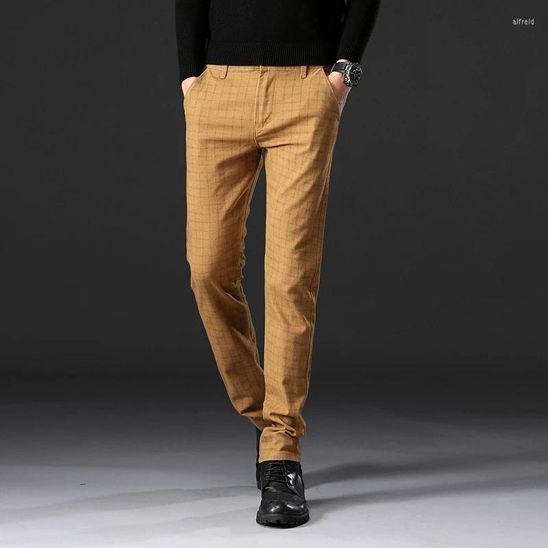 

Men's Pants 2022 Spring High Quality Cotton Men Straight Long Classic Business Casual Trousers Full Pant Male Fashion Length Mid, Blue