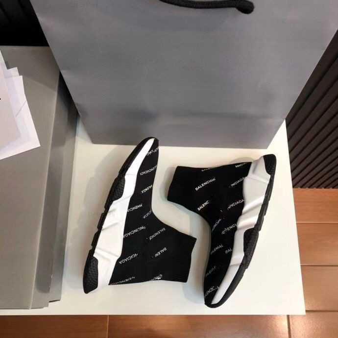 

Casual Sock Shoes Fashion Boots Sneakers High Stretch Knit Trainer Flat Bottom Breathe Luxury Designer Men Women, 01