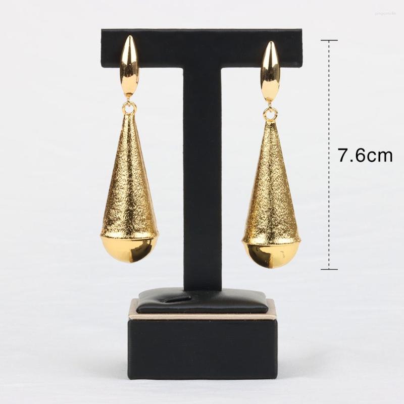 

Dangle Earrings Simple Fashion For Women Girl Geometric Dubai Gold Plated Drop Exquisite Creative Wedding Bride Jewelry Party
