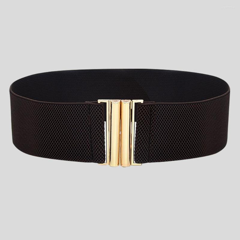 

Belts Fashion Lady Wide Women Elastic Belt Buckle Waist Dress Stretch, Black
