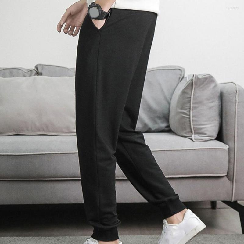 

Men's Pants Soft Drawstring Thicken Spring Trousers For School Sweatpants, Black