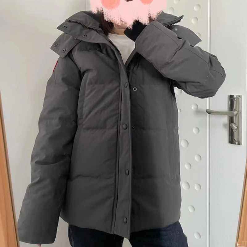 

Dark Grey Doudoune Men's down jacket outdoor coat Hooded Fur Parkas Classic warm windproof thick black parka camouflage coats White duck down size S
