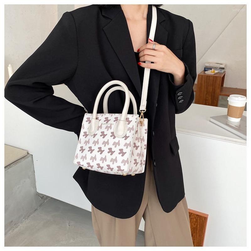

Evening Bags Xiuya Cartoon Handbags For Women Autumn 2022 Trendyol Dog Print Messenger Bag Casual All-match Pu Leather Zipper Female, White
