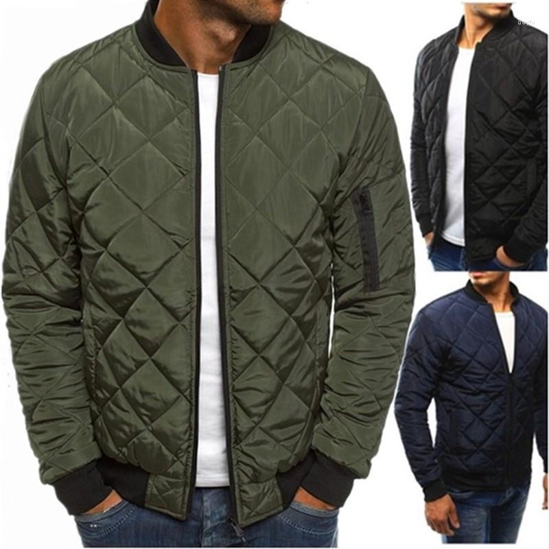 

Men' Jackets Diamond Jacket Mens Casual Coats Short Fleece Stand Collar Zipper Winter Men Warm Tops Thicken Bomber, Black