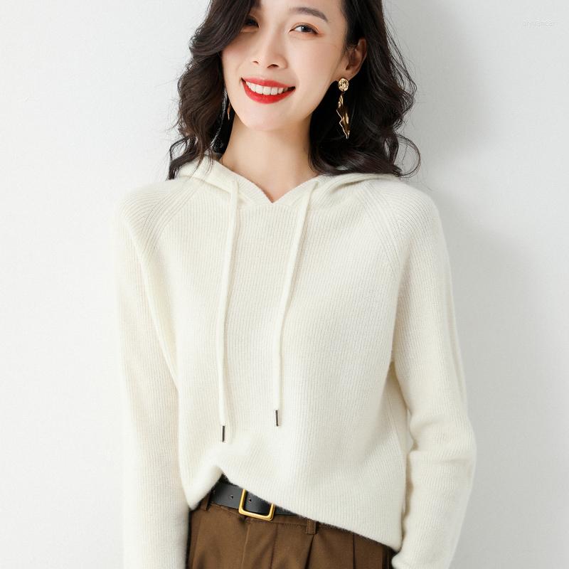

Women's Sweaters Autumn And Winter Ladies Hooded Sweater Long-sleeved Loose Pullover Short Knit Multicolor Base Coat WOTEEWS, Camel