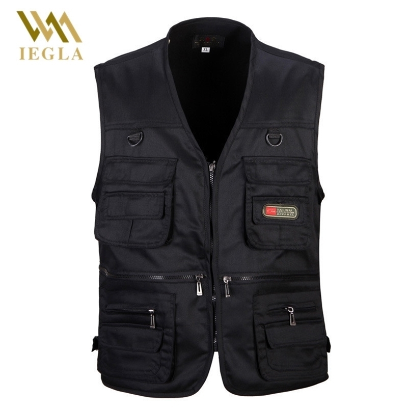 

Men's Vests Male Vest Men Fashion Cotton Sleeveless Jackets Black Casual Fishing Vests with Many Pockets Unloading Waistcoat 221010, Army green
