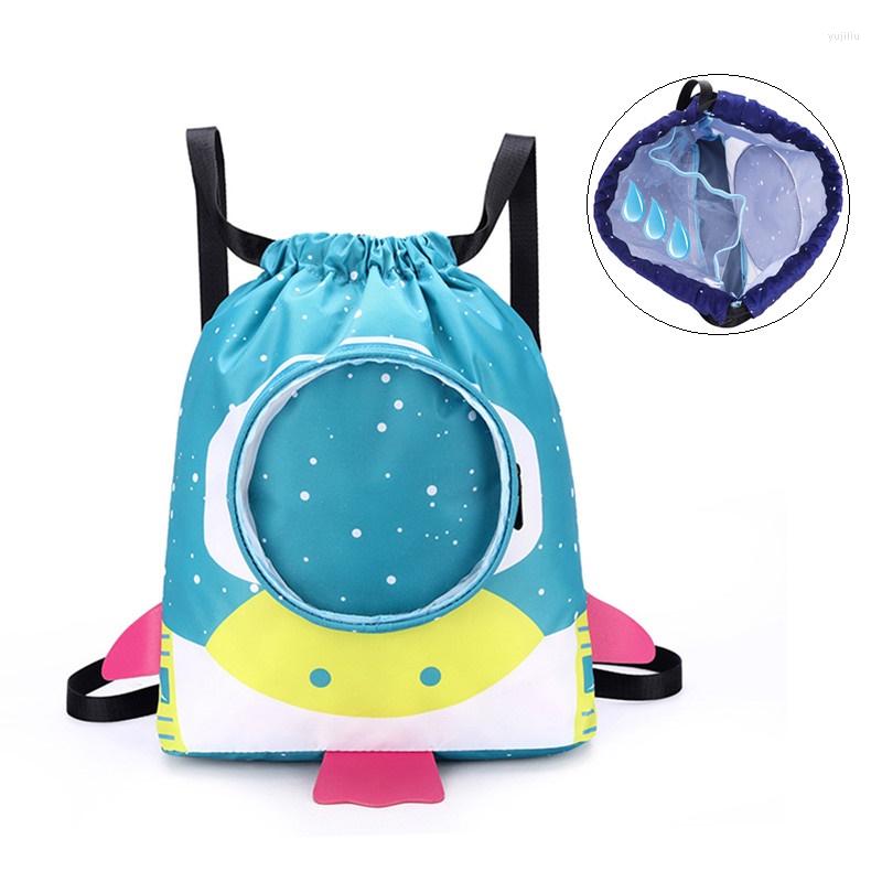 

Outdoor Bags Sports Bag Children's Waterproof Dry Swimming Water Pool Gym Fitness Traveling Handbags Drawstring Travel Beach Backpacks, Blue