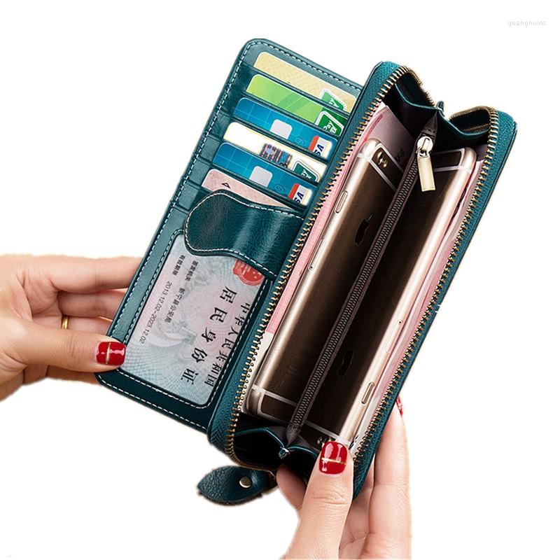 

Wallets Women Fashion Long Leather Top Quality Card Holder Classic Female Purse Zipper Brand Wallet, Black