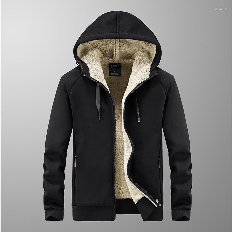 

Men's Hoodies Winter Mens Jacket Thicken Fleece Jackets Men Autumn Coat Hooded Windbreak Outwear Oversize 8XL Parkas, Black
