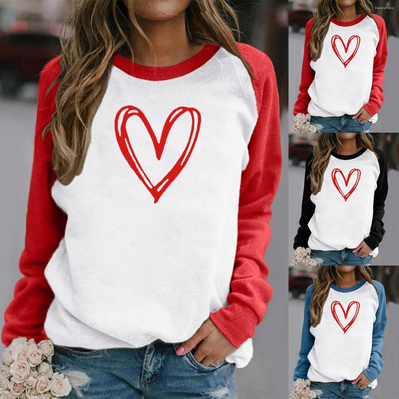 

Women's Hoodies Women Casual Crewneck Sportswear Valentine's Day Printed Hooded Sweatshirt Loose Hoody Autumn Clothes Moletom