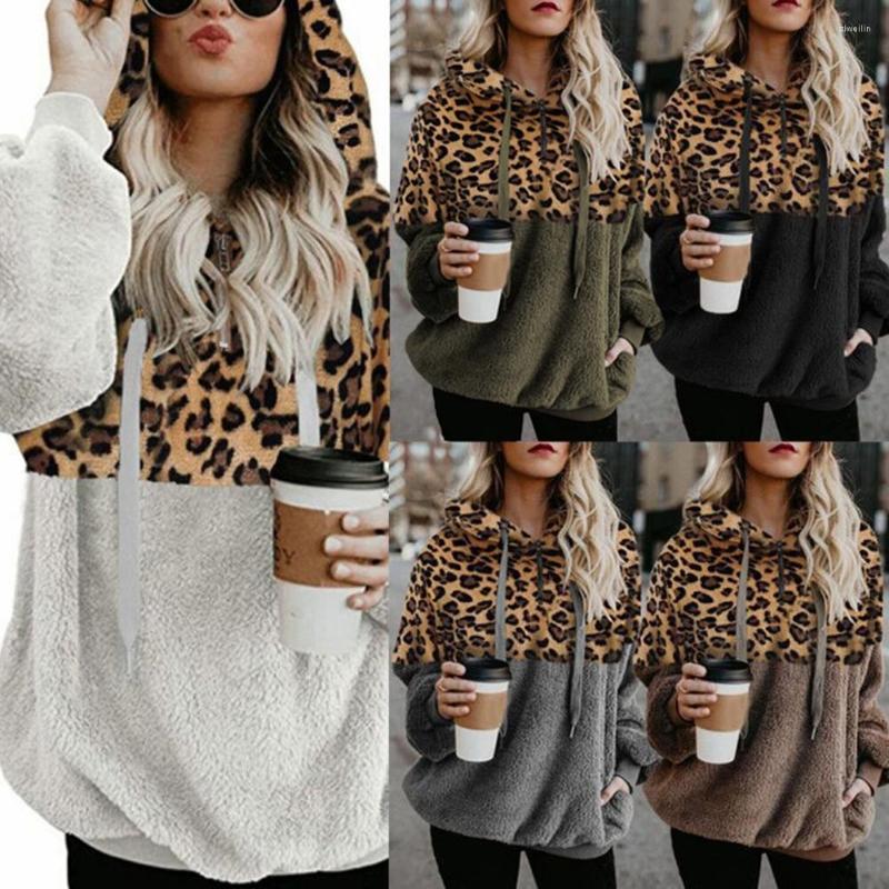 

Men' Hoodies 2022 Women Fashion Autumn And Winter Long-sleeved Sweater Leopard Print Stitching Zipper Plus Size Top, Black