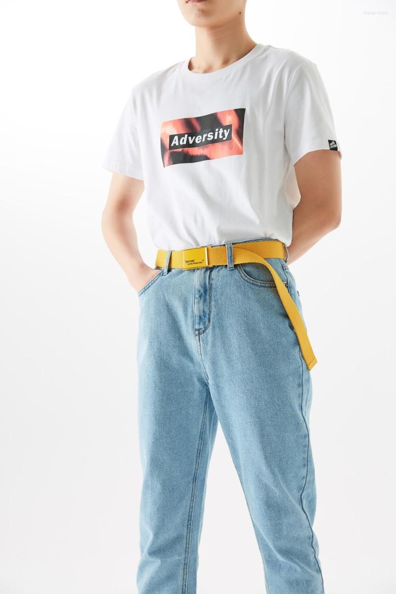 

Belts Metersbonwe Solid Color Canvas Belt For Men Students Perennial Casual Handsome Men's With Automatic Buckle, Yellow