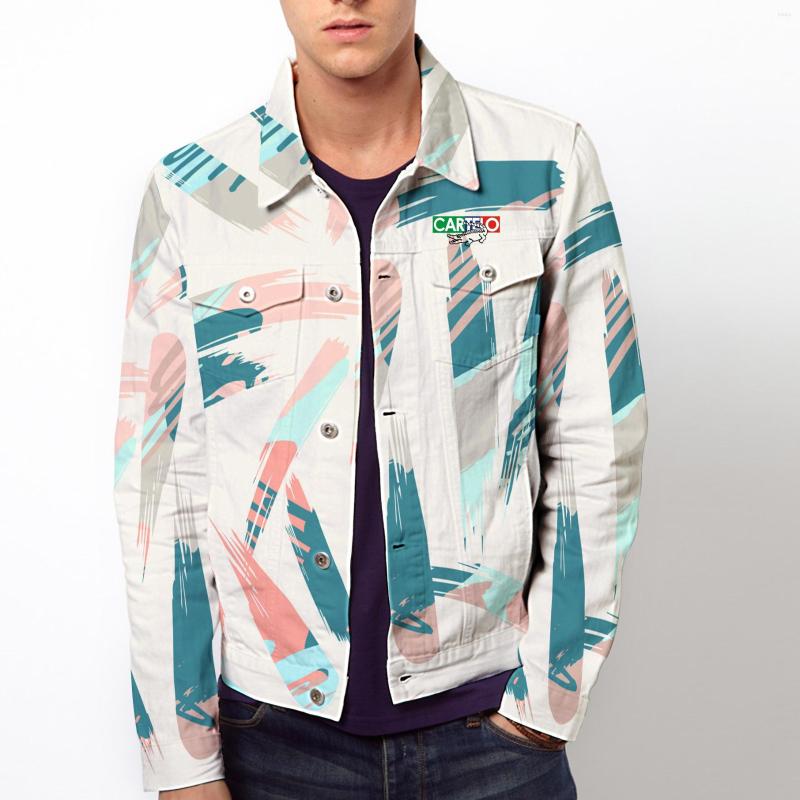 

Men's Jackets CARTELO 2022 Autumn Andwintermen's Diamond-shaped 3d Digital Printing Loose Jacket Coat Full Version Button Cardigan