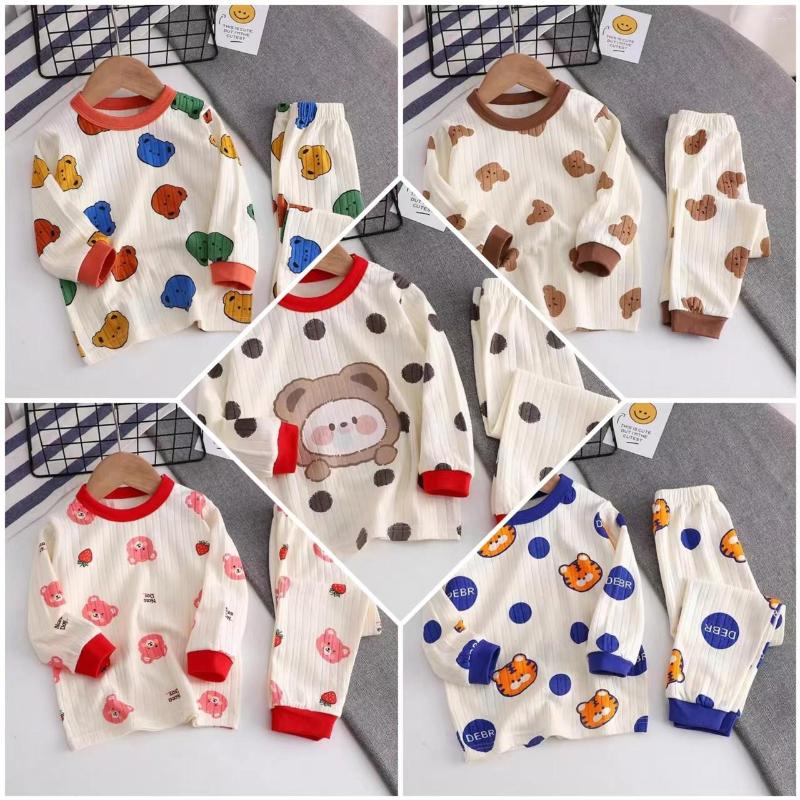 

Clothing Sets Cute Baby Girl Boy Cartoon Print Clothes Set Long Sleeves Top Pant 2pcs Kids Child Autumn Winter Cotton Home Pyjamas, P4