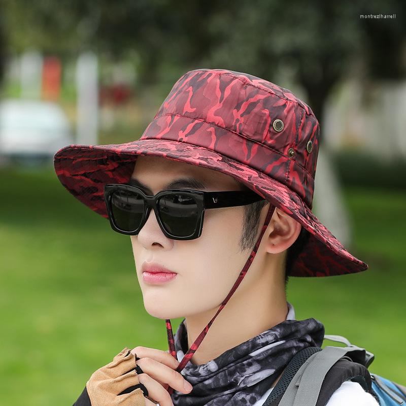 

Bandanas Men's Summer Big-Brimmed Fisherman Hat Casual Outdoor UV Protection Sunscreen Women's Foldable
