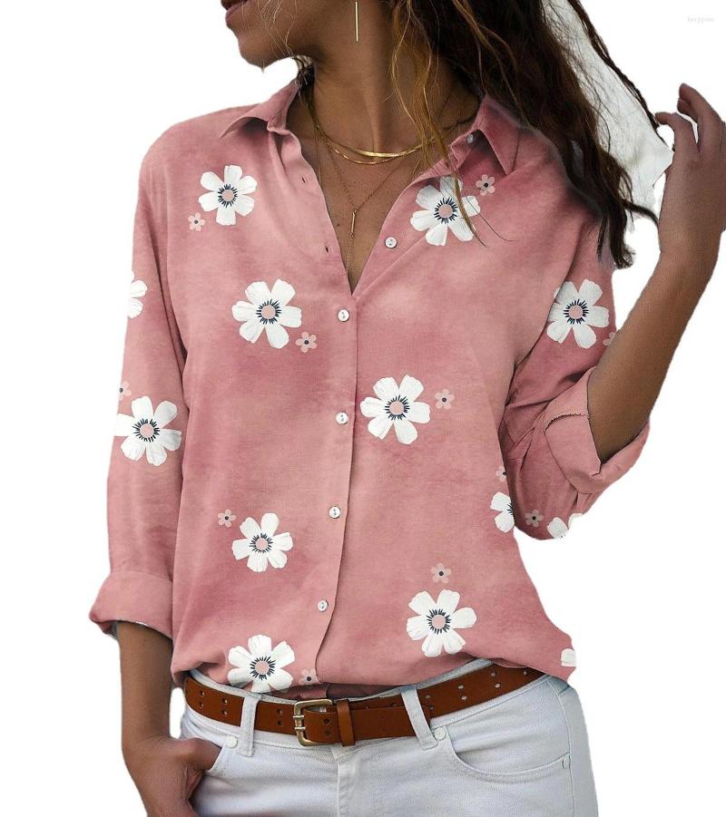 

Women' Blouses Elegant Women Shirt Fashion Ladies Long Sleeve Loose Top Turn Down Collar Casual Office Shirts Tops Blusas Femininas, Gray