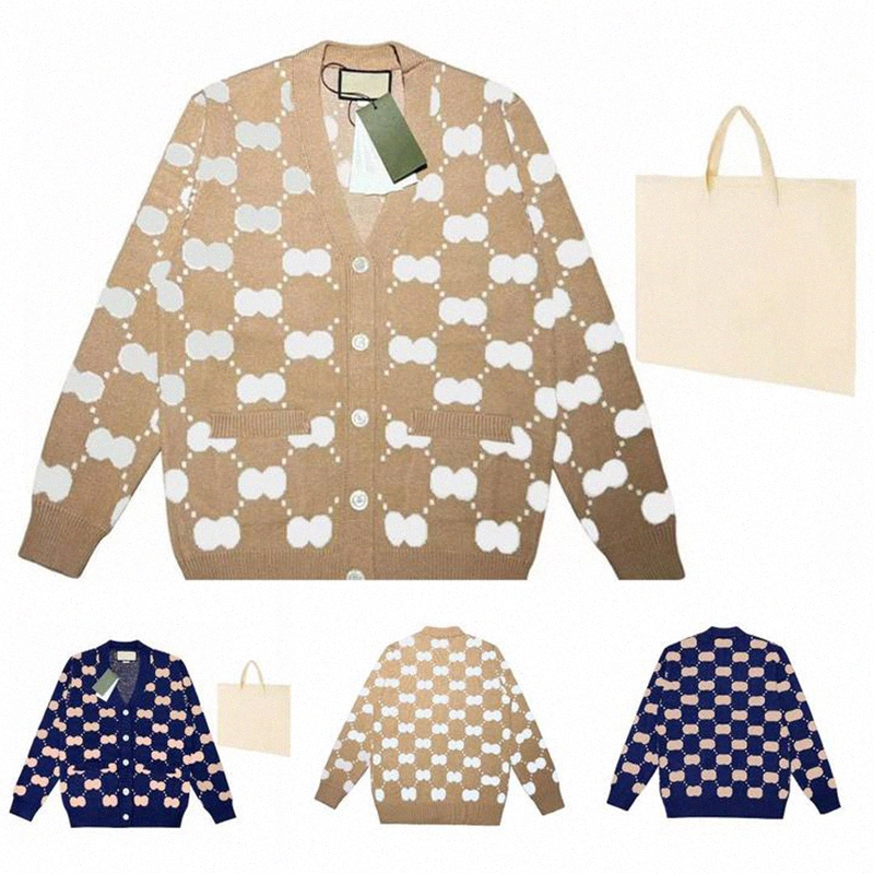 

Designer Mens Knit Sweaters Men Womens Jacquard Causal Knitting Cardigan Wool Jacket V-neck Solid Couples Winter New Knitted Sweater 84aJ#