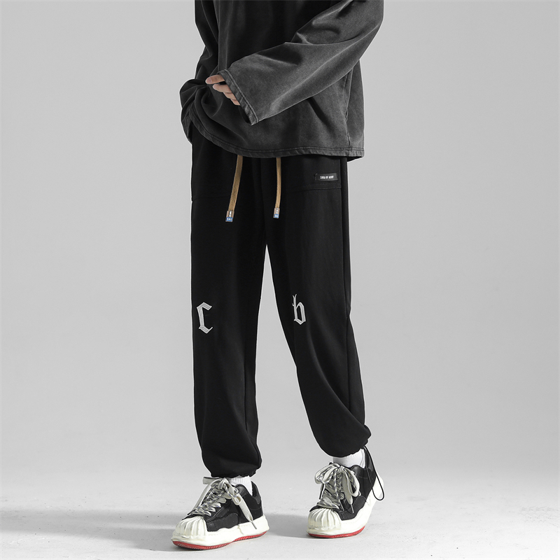 

Men's Pants Baggy Men Harem Pants Fashion Embroidery Hip Hop Jogging Trousers Male Korean Elastic Waist Men Woman Sweatpants M3XL 221010, Coffee color