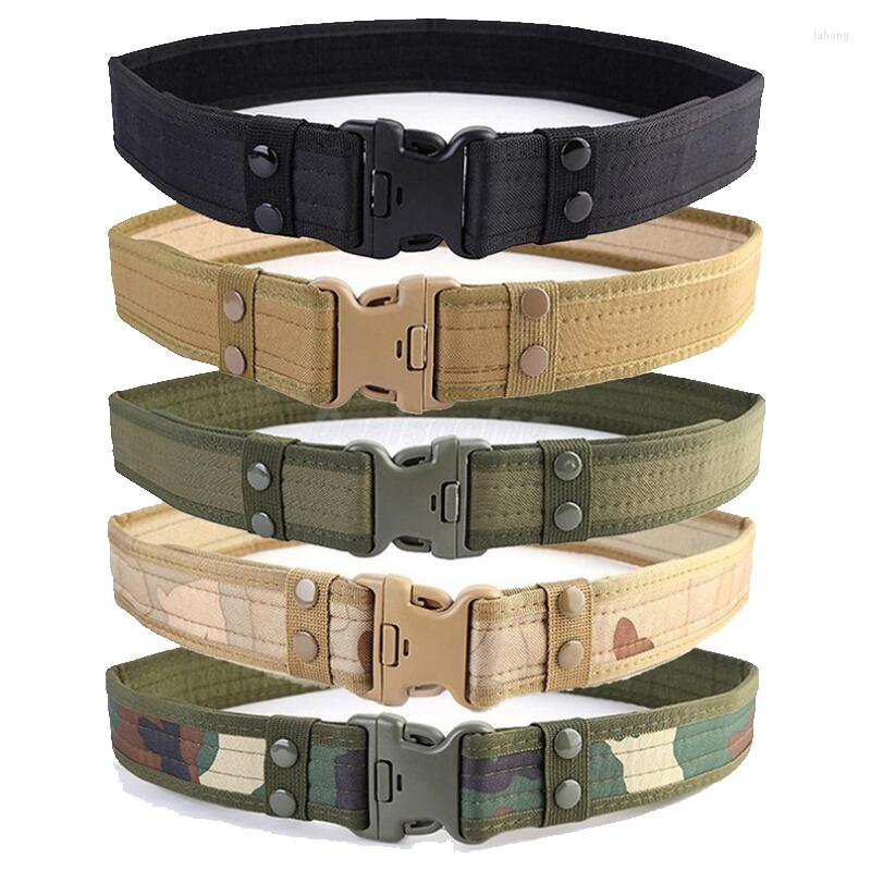 

Waist Support 2022 Combat 2 Inch Canvas Duty Tactical Sport Belt With Plastic Buckle Army Military Adjustable Outdoor Fan Hook Loop, Khaki