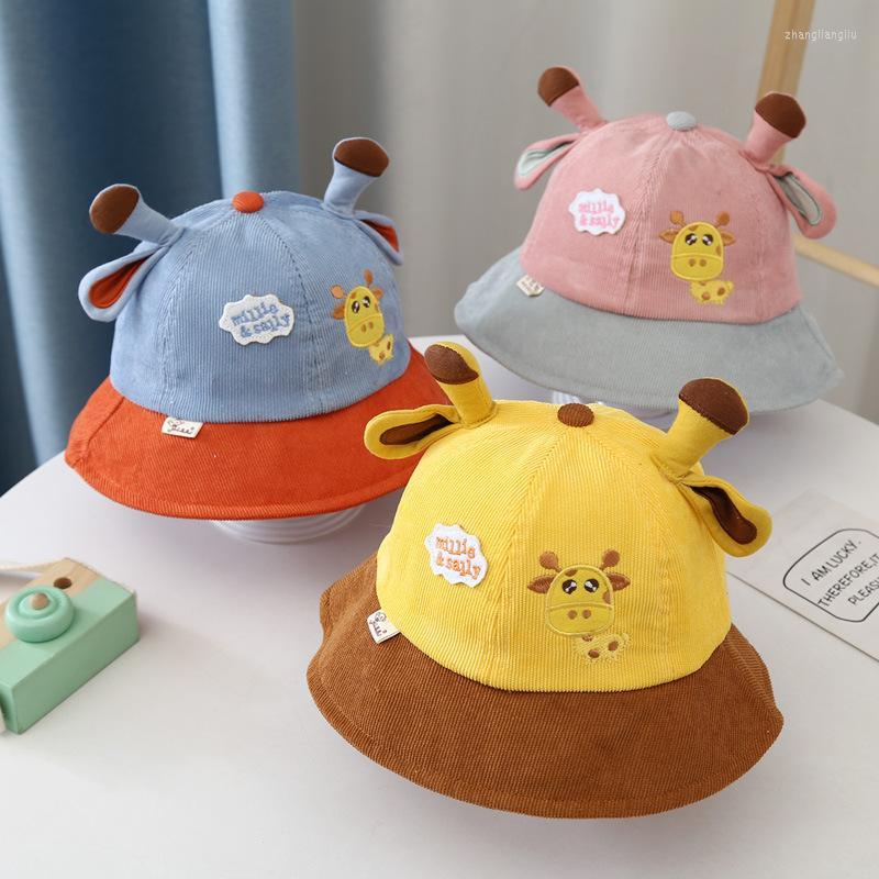 

Berets Autumn And Winter Cute Cartoon Baby Hat Children Fisherman Corduroy Boy Girl CapBerets, 04