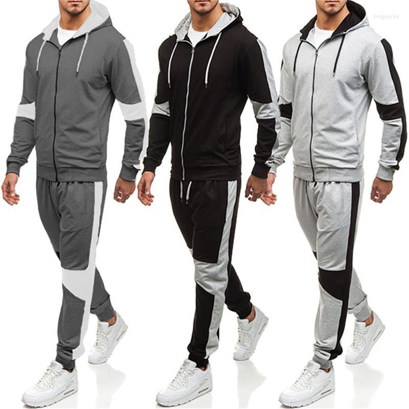 

Men's Tracksuits Men's 2022 Brand Man Tracksuit Sets Sportswear Zipper Hoodies Pants Male Casual Sweatshirts Coat Sports Suits Clothing, Dark gray