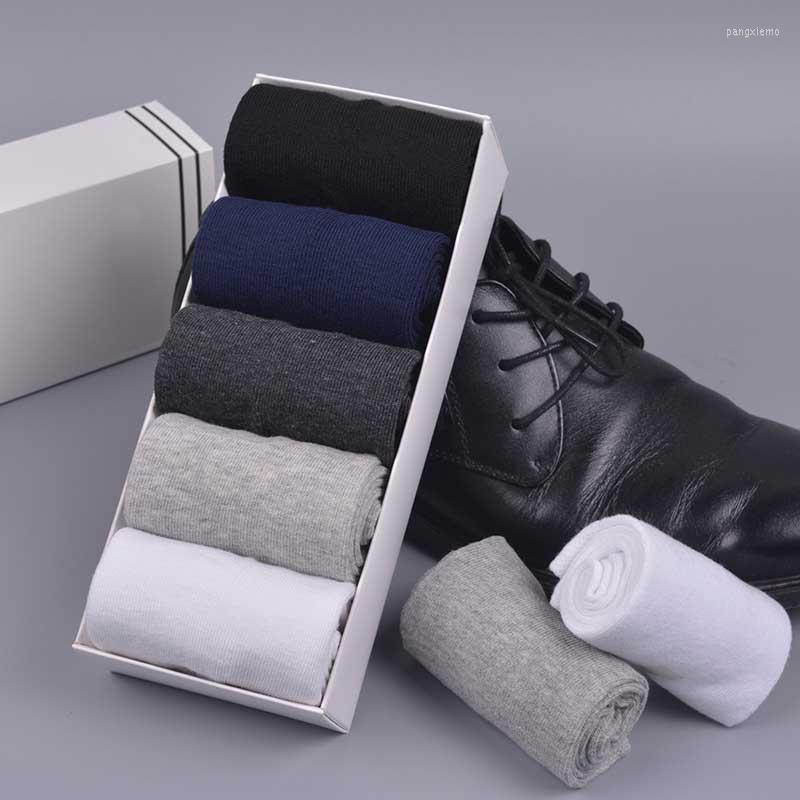 

Men's Socks 10pcs 5pairs/lot High Quality Business Cotton For Man Autumn Winter Black Male White Casual, Navy short tube